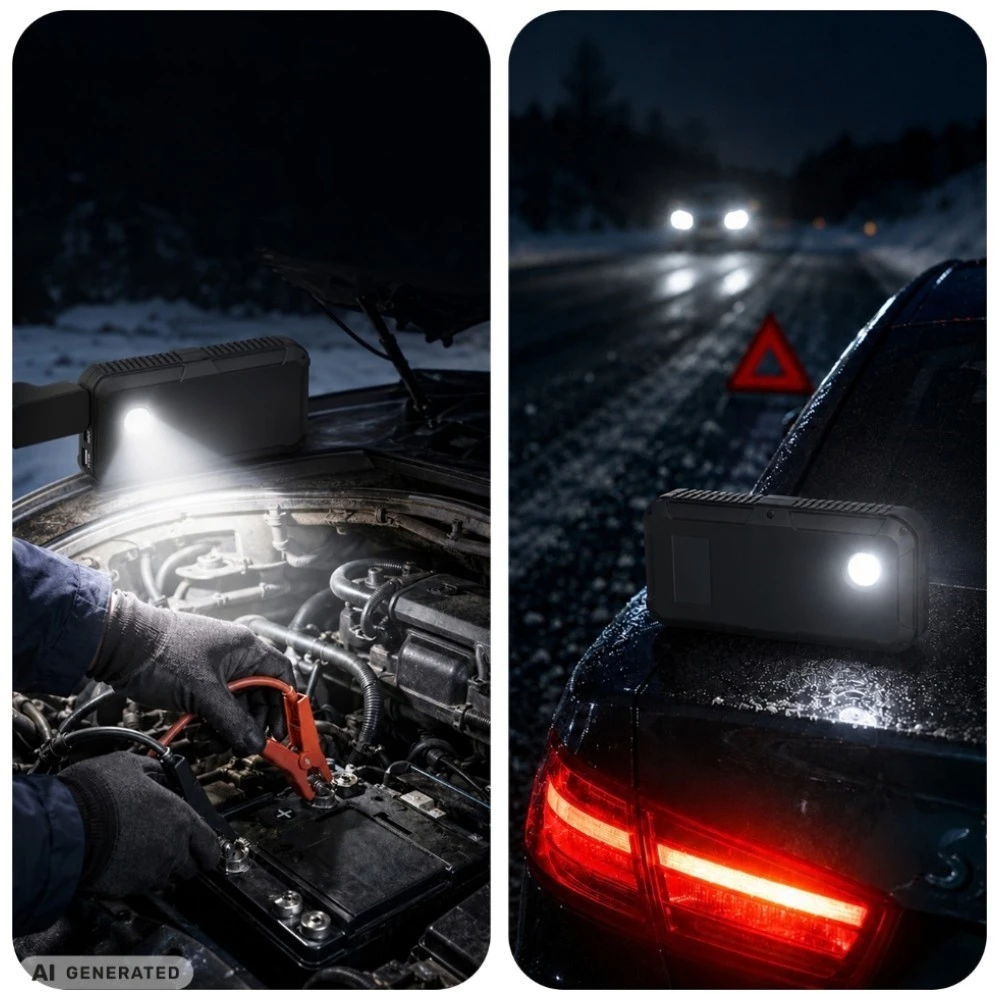 3Mk Protection 3mk Motio HyperBoost Flow 1500A 10 000 mAh su Smart Start kabeliais ir apšvietimu