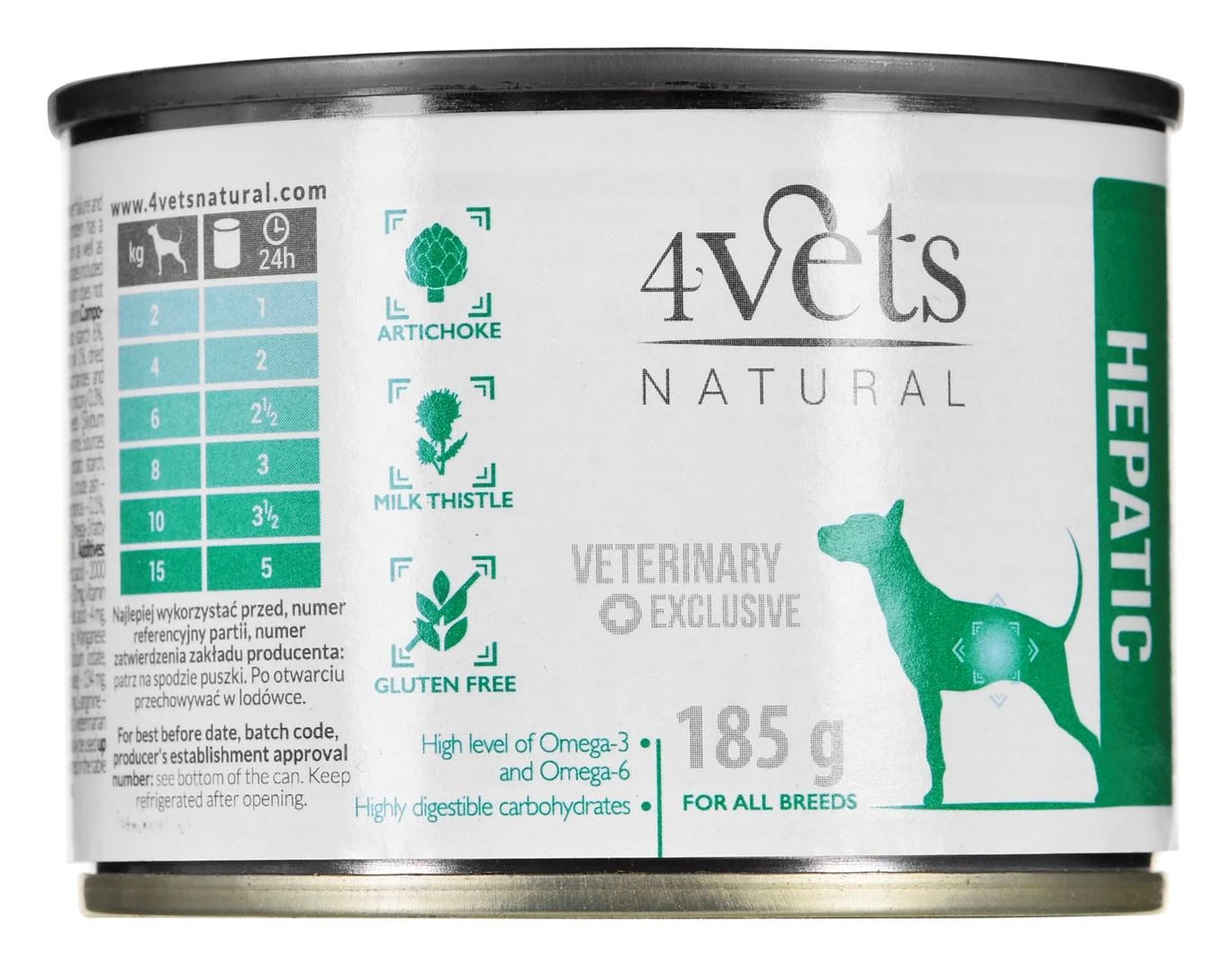 Drėgnas Šunų Maistas - 4VETS Natural Hepatic Dog, 185 g