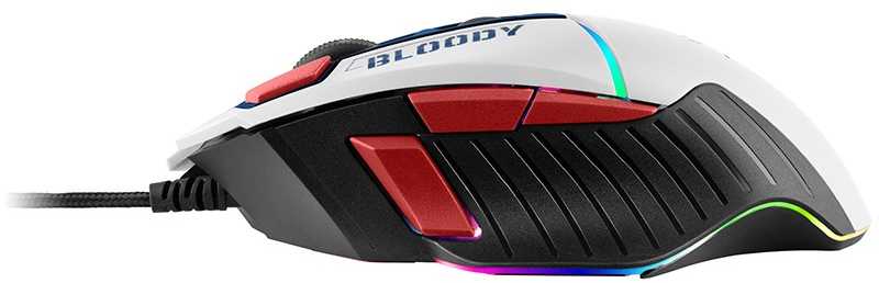 Pelė Myszka žaidimams A4Tech Bloody W95Max Sports Navy su laidu 12000 dpi optinė balta
