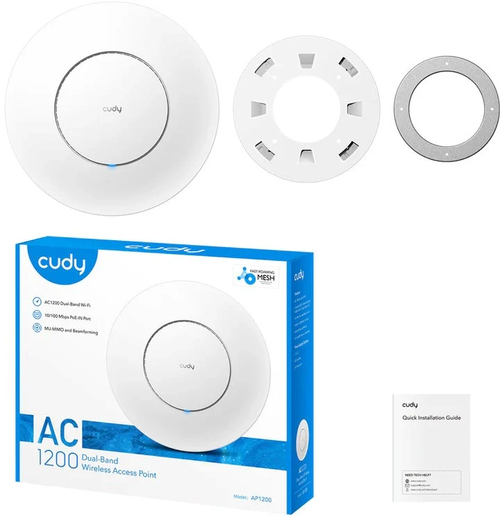 Cudy AC1300 Baltas Maitinimo per Ethernet (PoE)