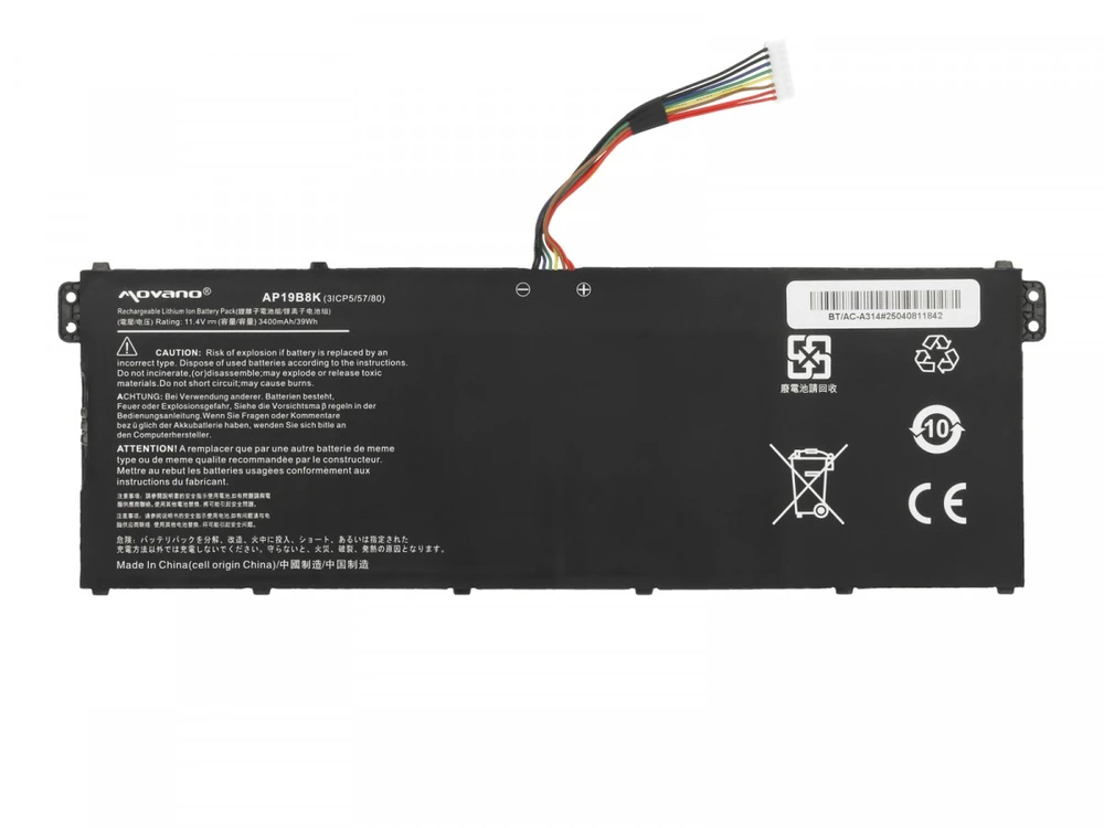 „Acer Aspire 3 A314-22 A315-56 A315-57 A315-58 A317“ nešiojamojo kompiuterio baterija ap19b8k – 3400 mAh (39 Wh)