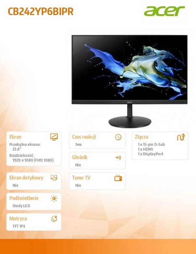 Monitorius Acer Vero CB242YP6bipr