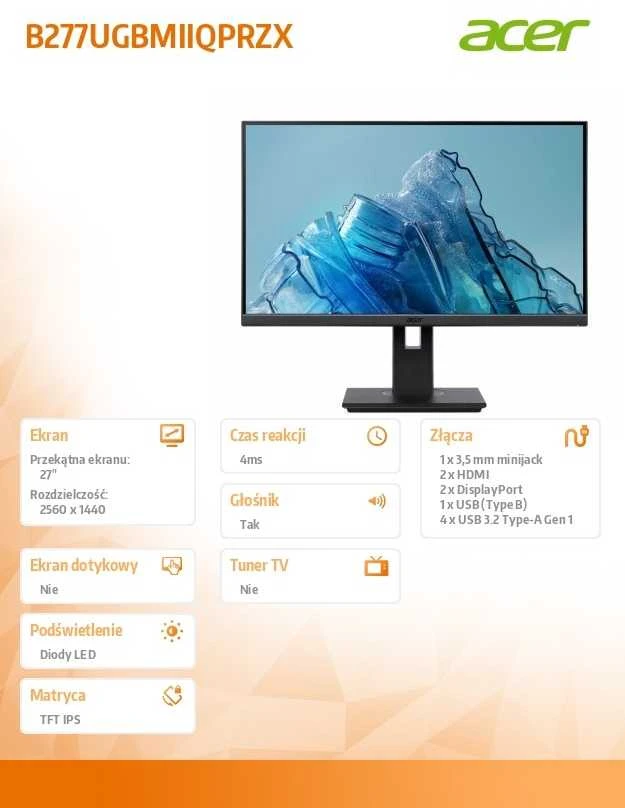 Monitorius Acer Vero B277UGbmiiqprzx