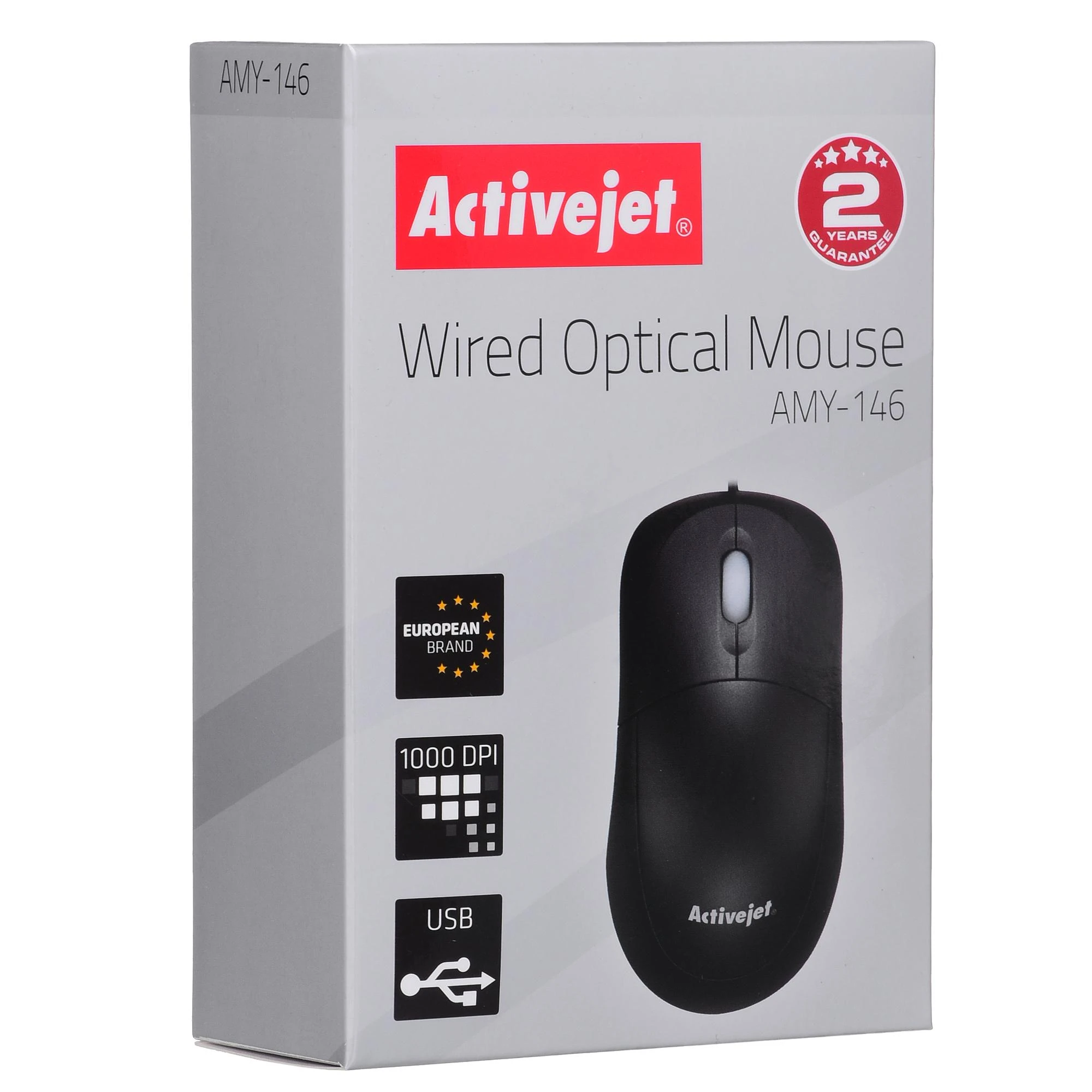 Kompiuterio Pelė - Activejet AMY-146 USB A Tipo Optinė 1000 DPI