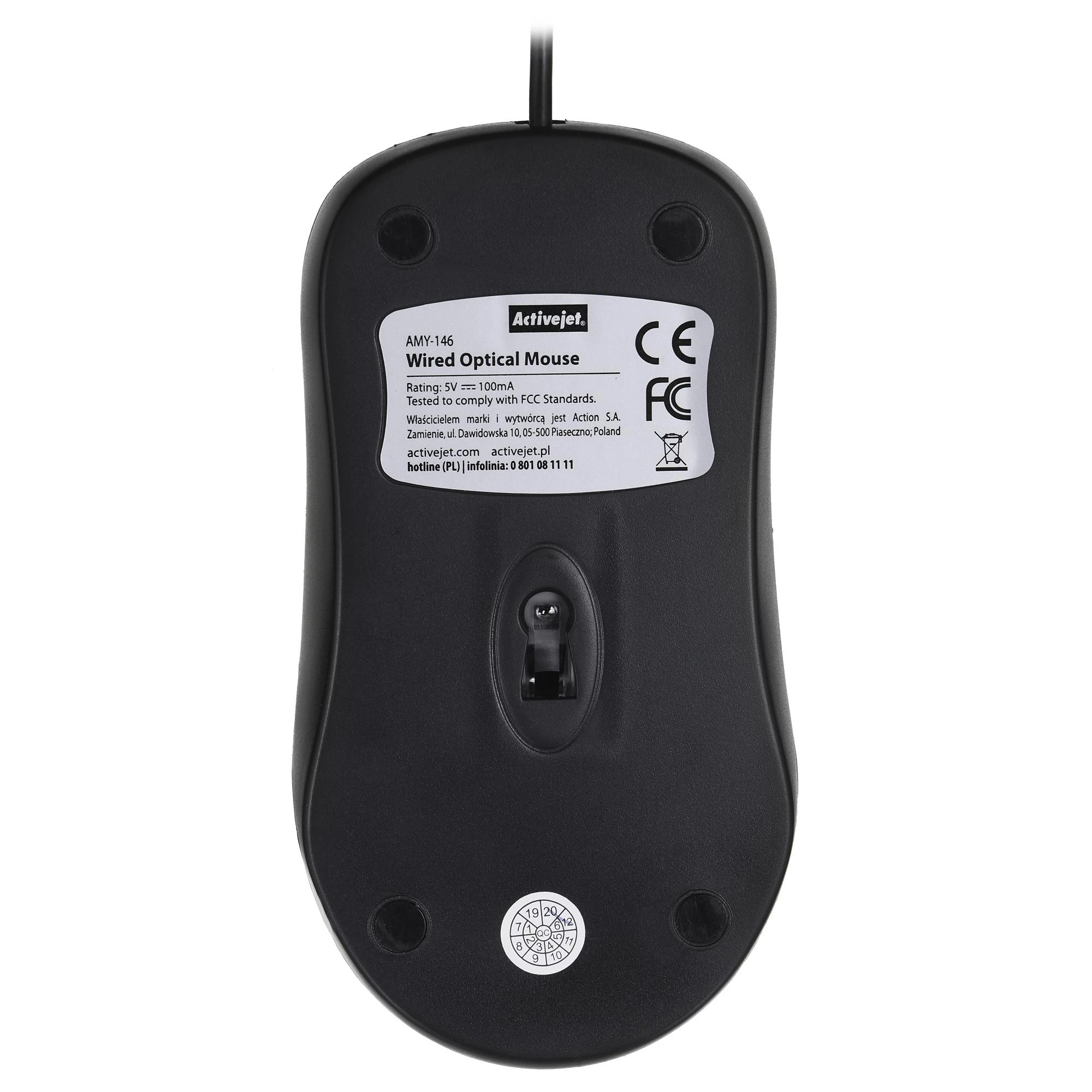 Kompiuterio Pelė - Activejet AMY-146 USB A Tipo Optinė 1000 DPI