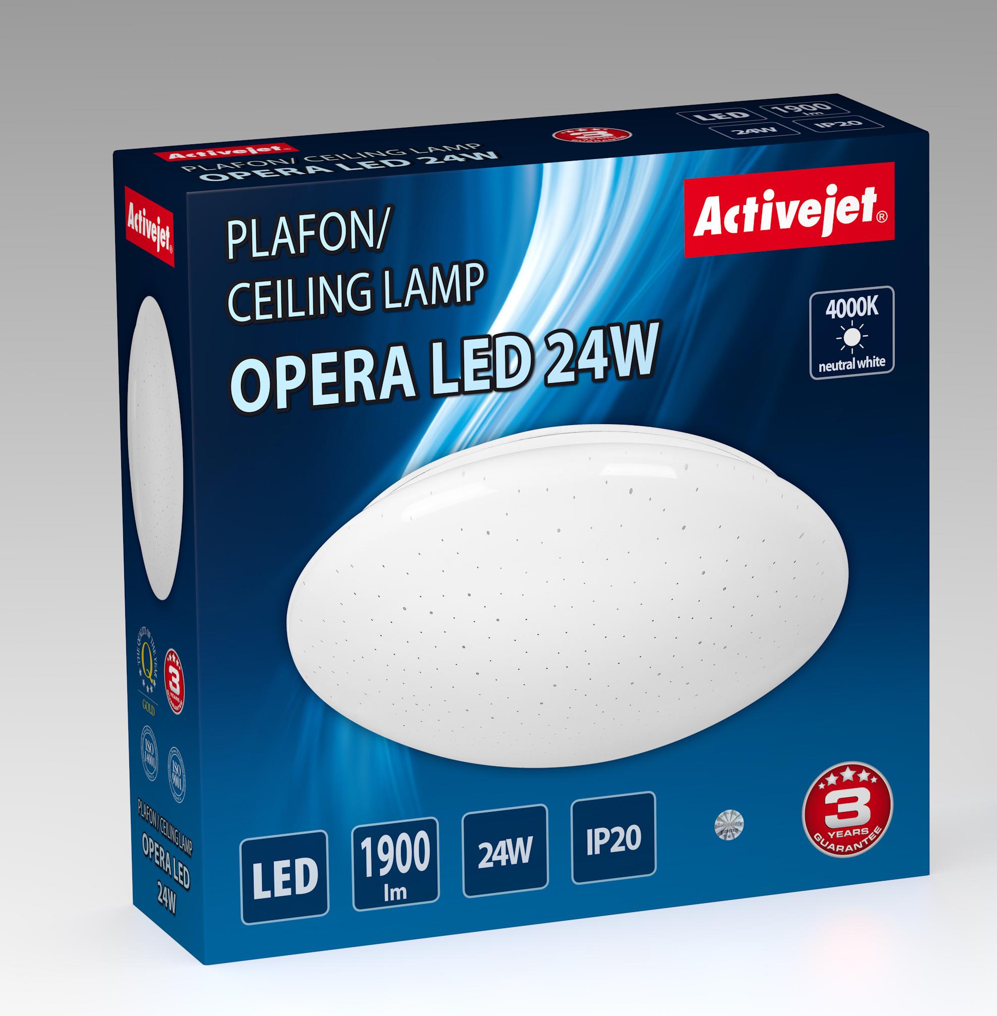 Lubinis šviestuvas Lubų Šviestuvas - Activejet Opera LED 24W