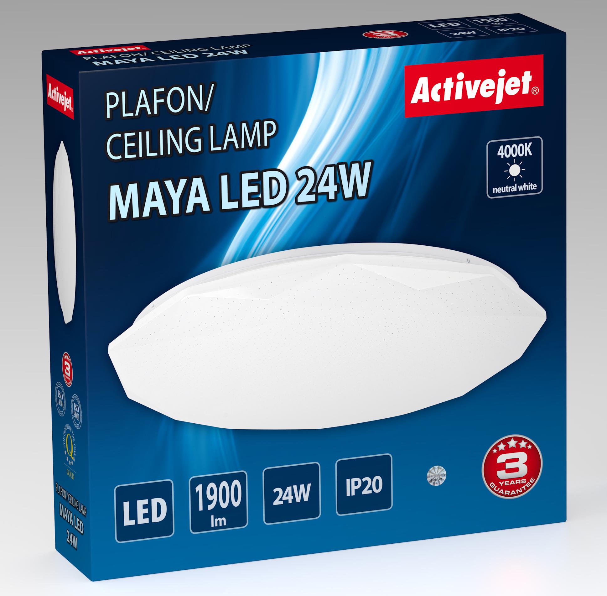 Lubinis šviestuvas Lubų Šviestuvas - Activejet Maya LED 24 W