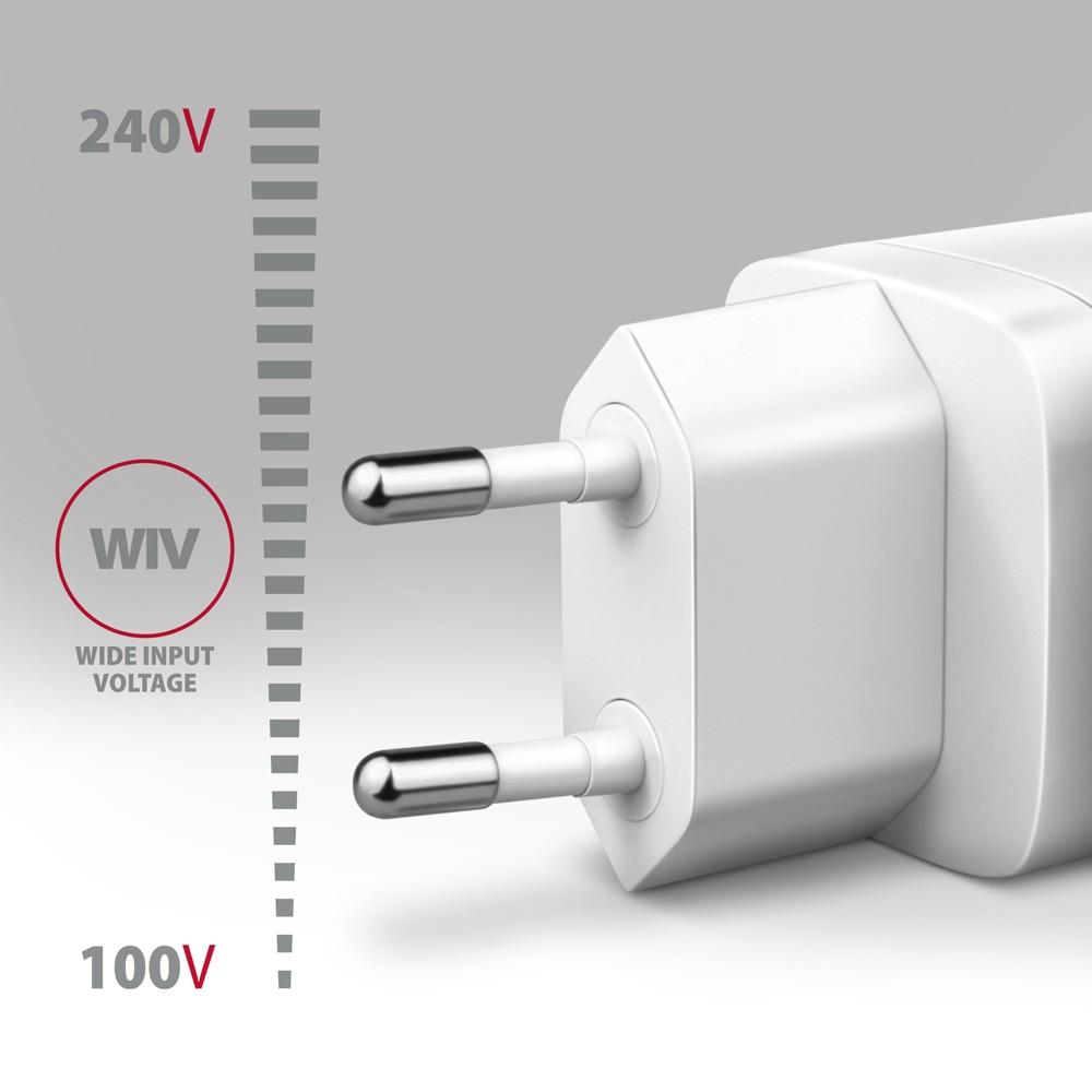 Axagon Sil sieninis įkroviklis 2x prievadas (USB-A + USB-C), PD3.0/QC4+/PPS/AFC/Apple. 30W bendra galia.
