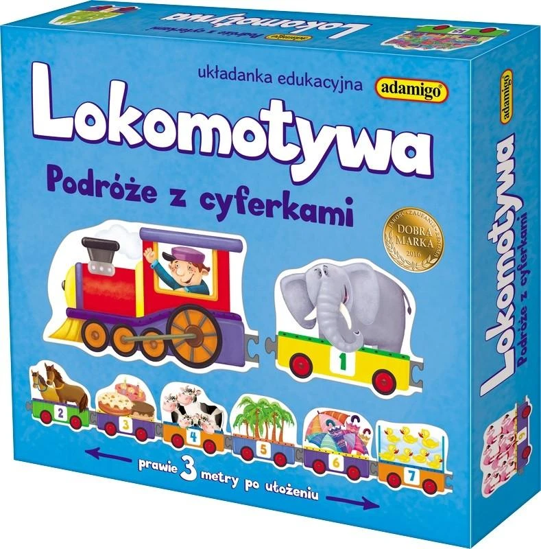 Dėlionė Adamigo Locomotive - kelionė su numeriais - GXP-605070