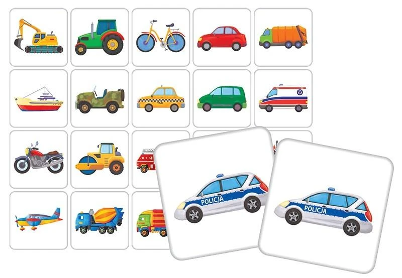 Atminties žaidimas Mini Vehicles ADAMIGO 7196
