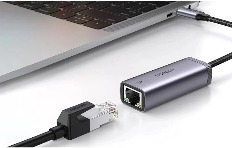 Adapteris Ugreen Type C RJ45 1Gbps pilka