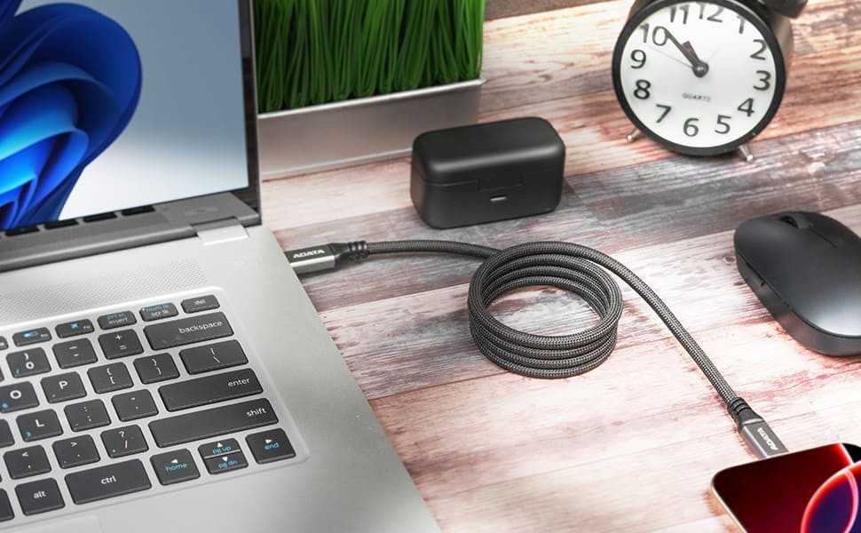 Kabelis USB ADATA USB-C do USB-C 3.2 Gen 2 100 W 1m Magnetyczny Juodas (CACCU3-100W-100AN-BK)