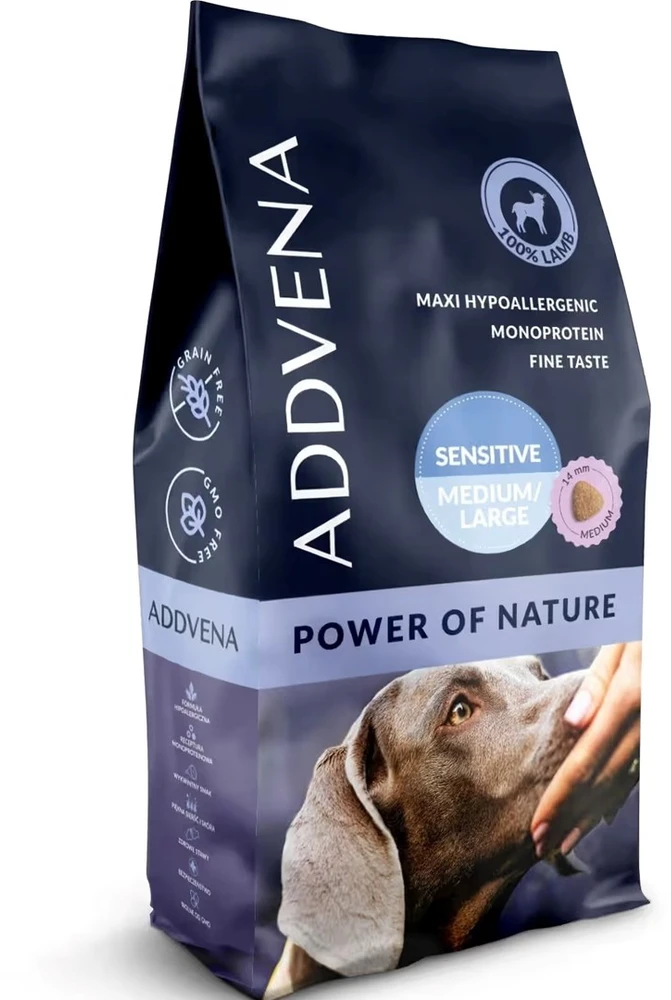 Šunų maistas - ADDVENA Power of Nature Adult Sensitive Medium/Large ėriena 10kg