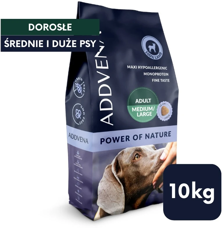 AD1 ADDVENA GAMTOS POWER OF NATURE pašaras vidutinių ir didelių veislių šunims, 10 kg