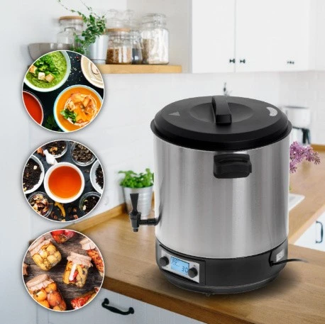 Adler | Electric pot/Cooker | AD 4496 | 2600 W | 28 L | Nerūdijantis plienas/Juodas