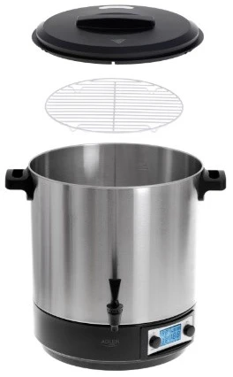Adler | Electric pot/Cooker | AD 4496 | 2600 W | 28 L | Nerūdijantis plienas/Juodas