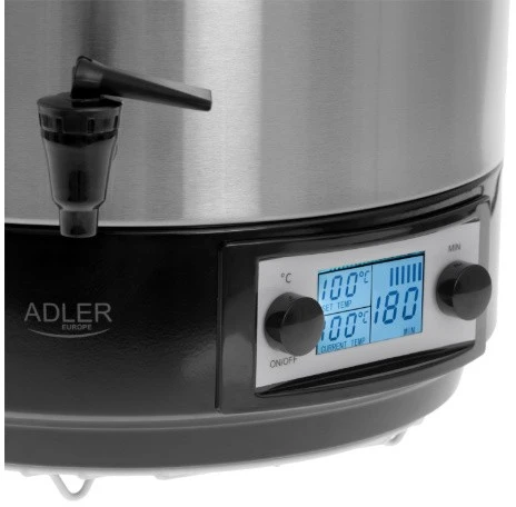 Adler | Electric pot/Cooker | AD 4496 | 2600 W | 28 L | Nerūdijantis plienas/Juodas