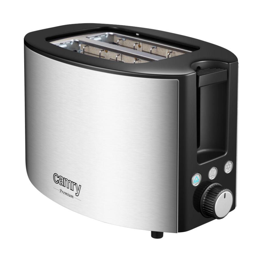 Skrudintuvas Adler Camry | Toaster | CR 3215 | Power 1000 W | Number of slots 2 | Housing material Nerūdijantis plienas | Juodas/Nerūdijantis plienas