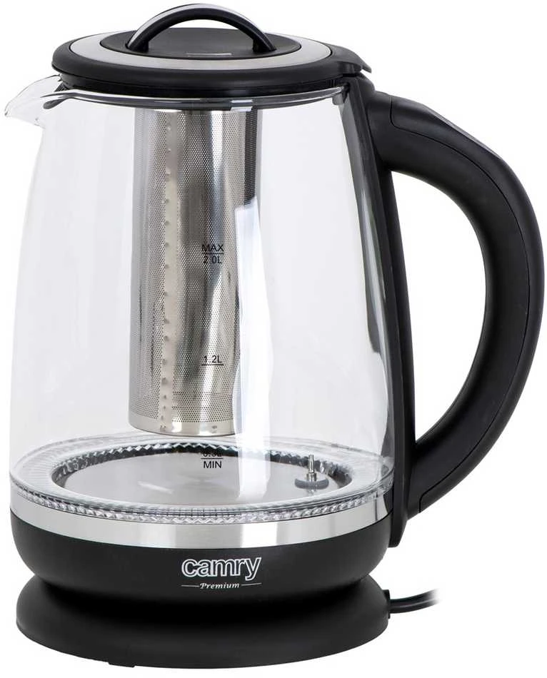 Adler Camry | Virdulys | CR 1290 | Standard | 2200 W | 2 L | Plastic/glass | 360° rotational base | Juodas/Transparent