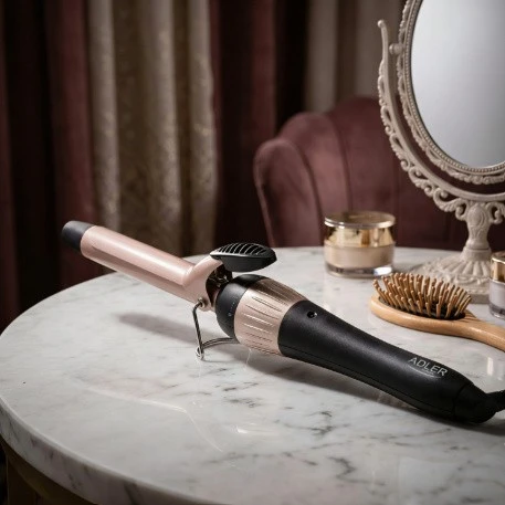 Adler | Curling Iron | AD 2117 | Ceramic heating system | Barrel diameter 25 mm | Temperature (max) 200 °C | 45 W | Juodas/Rožinė