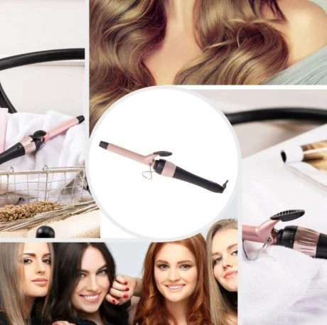Adler | Curling Iron | AD 2117 | Ceramic heating system | Barrel diameter 25 mm | Temperature (max) 200 °C | 45 W | Juodas/Rožinė