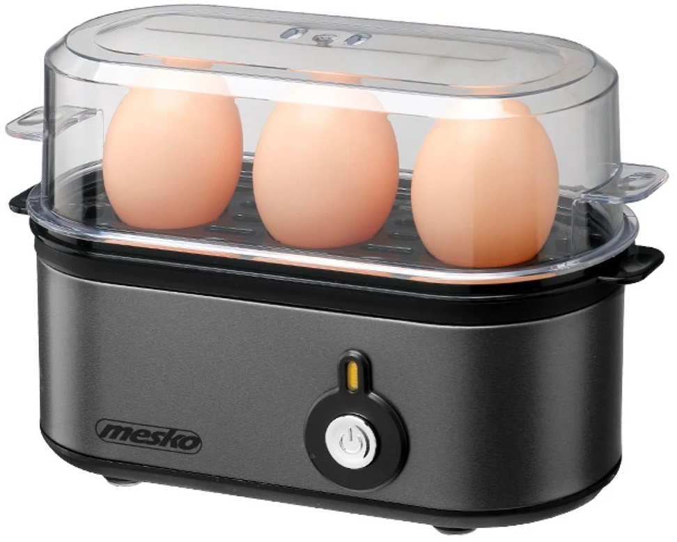 Adler Mesko MS 4485 GM Kiaušinių virimo aparatas 3 kiaušiniams | automatinis | metalinis korpusas