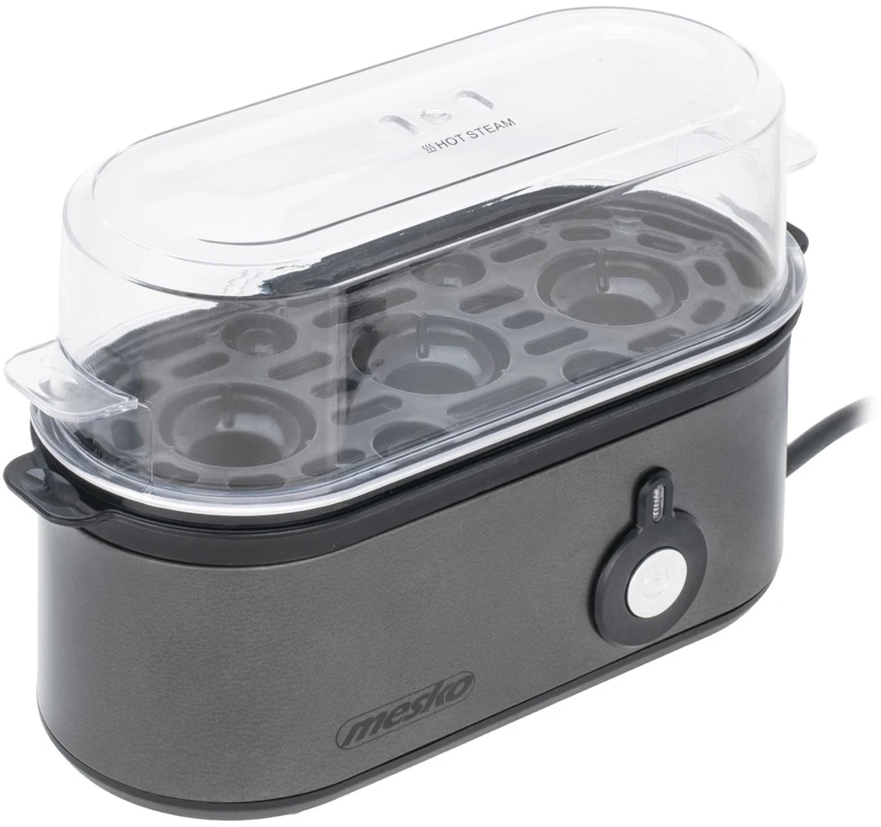 Adler Mesko MS 4485 GM Kiaušinių virimo aparatas 3 kiaušiniams | automatinis | metalinis korpusas