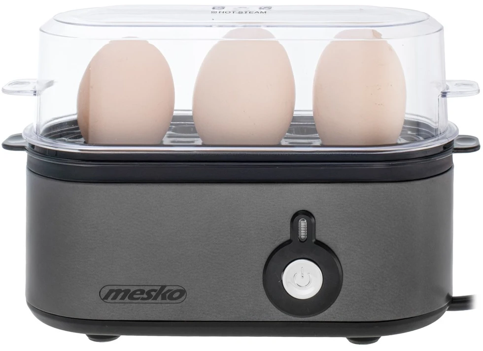 Adler Mesko MS 4485 GM Kiaušinių virimo aparatas 3 kiaušiniams | automatinis | metalinis korpusas