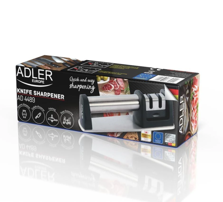 Adler | Peilis sharpener | AD 4489 | Manual | Juodas/Nerūdijantis plienas | 2