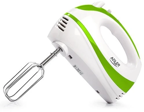 Plakiklis Adler | Mixer | AD 4205 g | Hand Mixer | 300 W | Greičių skaičius 5 | Turbo mode | Baltas/Žalias