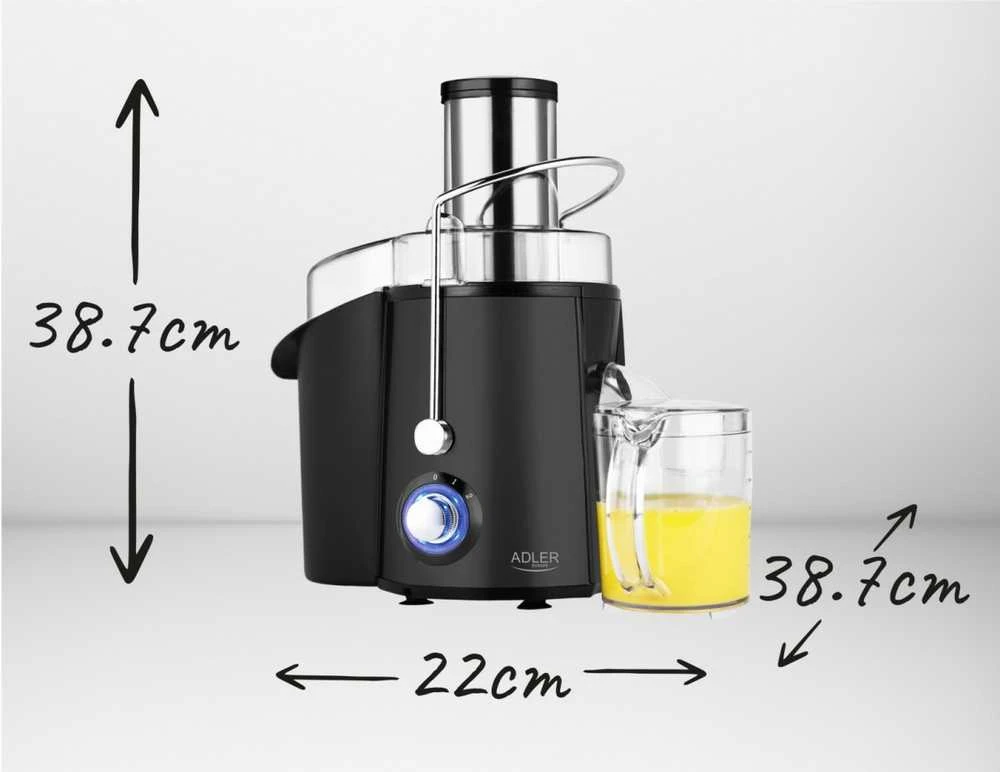 Sulčiaspaudė Adler | Juicer | AD 4127 | Type Juicer maker | Matt Juodas | 1000 W | Greičių skaičius 2