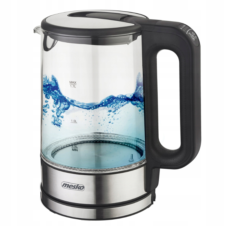 Mesko | Virdulys | MS 1301b | Electric | 1850 W | 1.7 L | Glass | 360° rotational base | Juodas