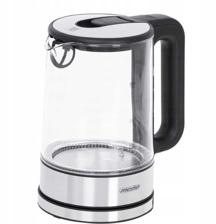 Mesko | Virdulys | MS 1301b | Electric | 1850 W | 1.7 L | Glass | 360° rotational base | Juodas