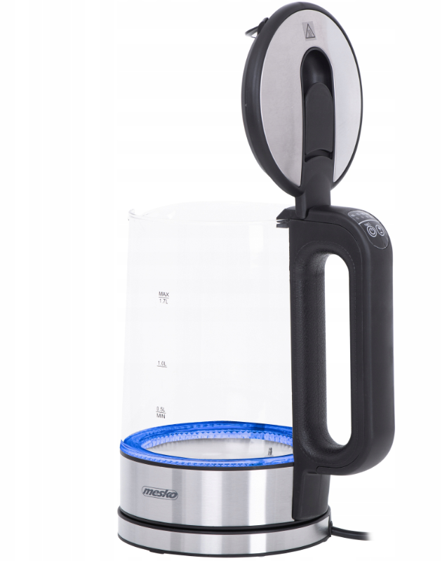 Mesko | Virdulys | MS 1301b | Electric | 1850 W | 1.7 L | Glass | 360° rotational base | Juodas