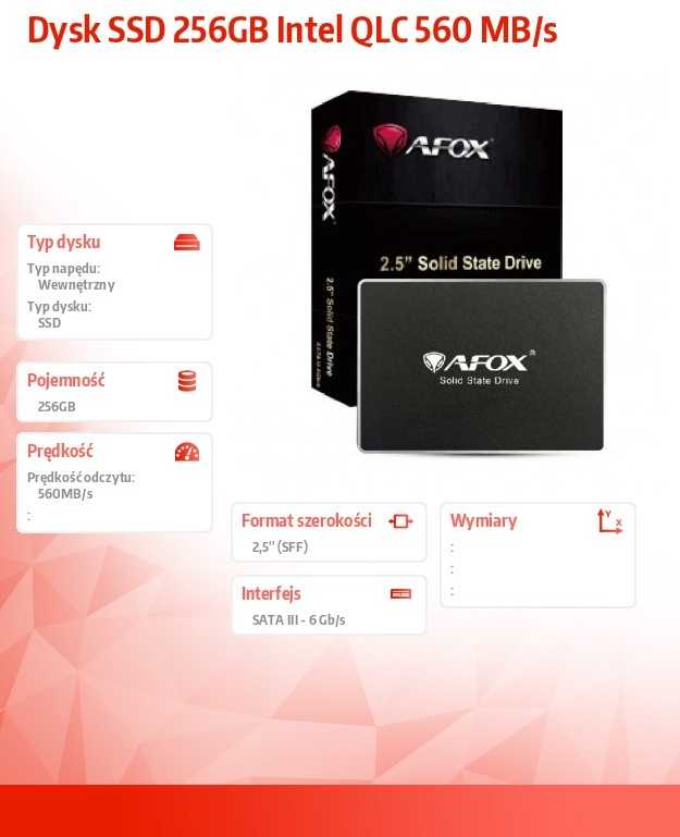 Afox ssd 256gb qlc 560 mb/s
