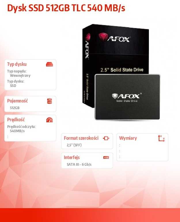 Kietasis diskas - AFOX 512GB TLC 540 MB/S