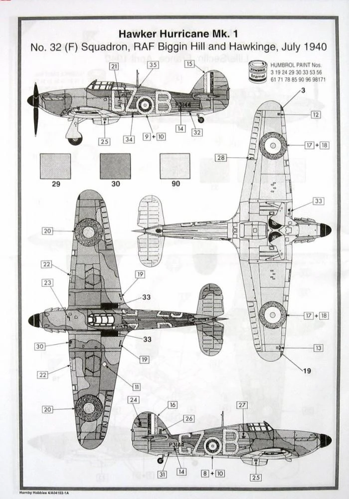 Klijuojamas Modelis Airfix A05127A Hawker Hurricane Mk.1 1/48