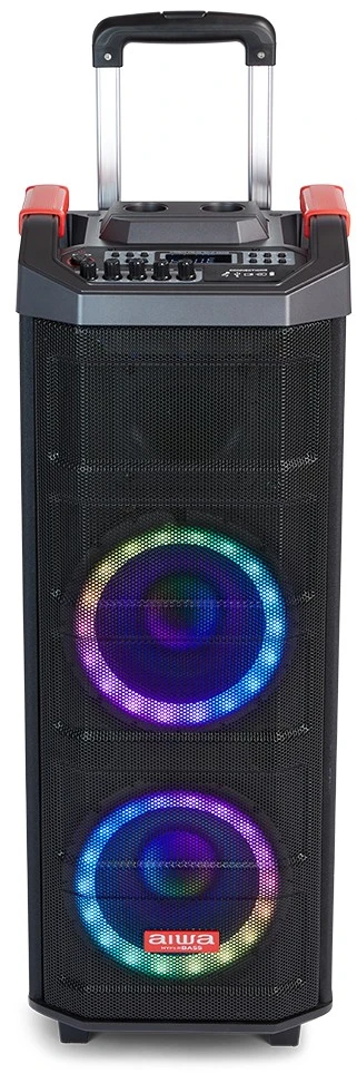 AIWA KBTUS-608 MKII 600W (80W RMS) nešiojama garso sistema su karaoke, šviesos efektais