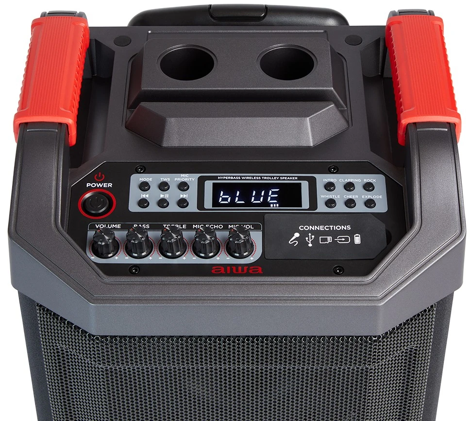AIWA KBTUS-608 MKII 600W (80W RMS) nešiojama garso sistema su karaoke, šviesos efektais