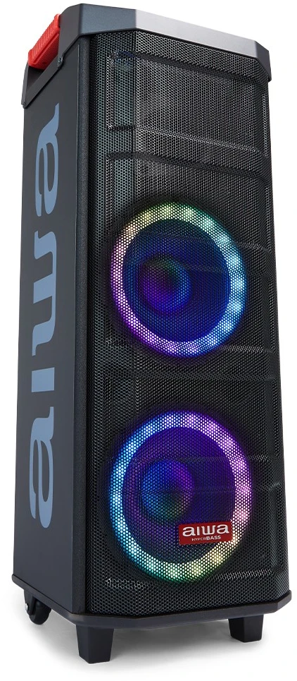 AIWA KBTUS-608 MKII 600W (80W RMS) nešiojama garso sistema su karaoke, šviesos efektais