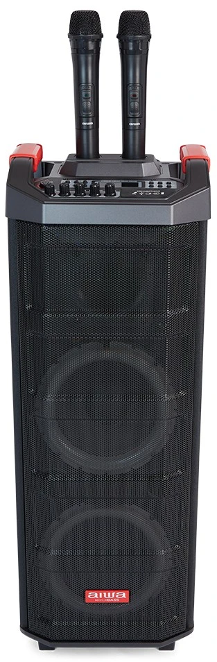 AIWA KBTUS-608 MKII 600W (80W RMS) nešiojama garso sistema su karaoke, šviesos efektais