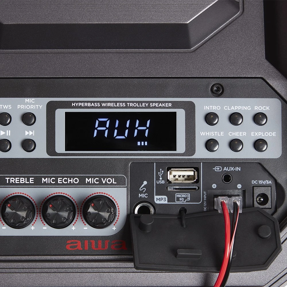 AIWA KBTUS-608 MKII 600W (80W RMS) nešiojama garso sistema su karaoke, šviesos efektais