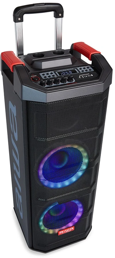 AIWA KBTUS-608 MKII 600W (80W RMS) nešiojama garso sistema su karaoke, šviesos efektais