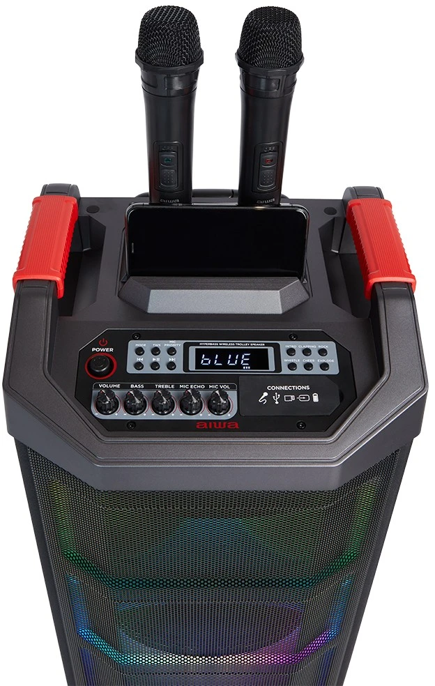 Aiwa Nešiojama garso sistema 700W (90W RMS) su karaoke, šviesos efektais
