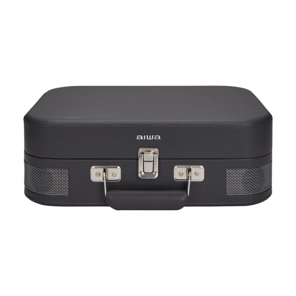 Aiwa Patefonas lagamine 2x2.2W RMS su Bluetooth / USB grotuvu, tamsiai pilkas