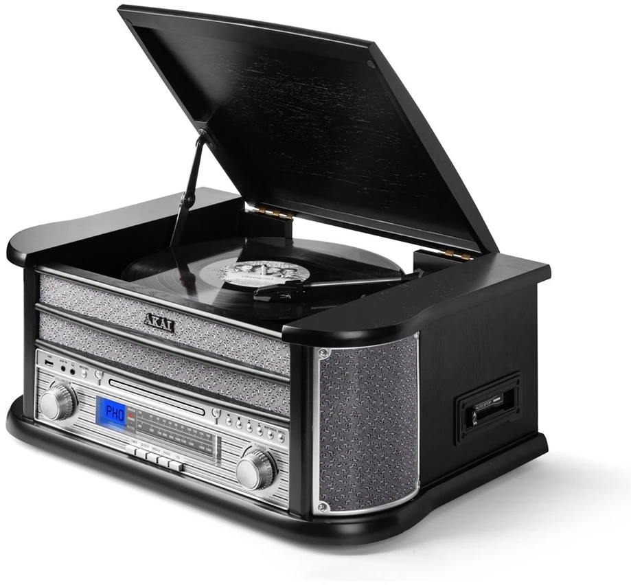 AKAI ATT-350CC – įrašų grotuvas su CD ir kasečių grotuvu