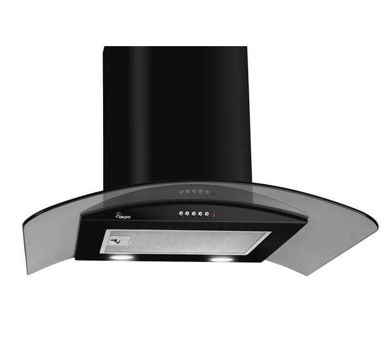 Cooker hood chimney AKPO WK-4 LARGO ECO 60 JUODA (399,1 m3/h, 600mm, juodos spalvos)