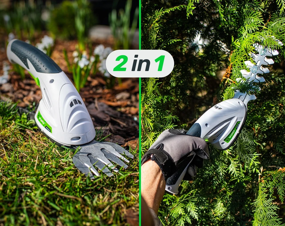 Cordless 2-in-1 hedge and grass trimmer 7.2 V, cutting width 120 mm, USB-C W23320 WUBER