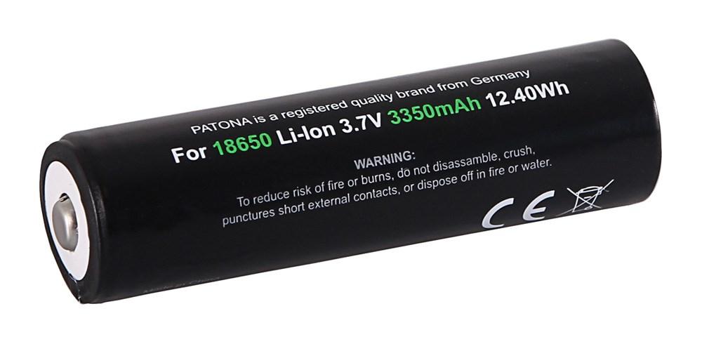 Akumulatorius patona premium pa-la-6516 18650 mygtuko viršus 3350mah, 3,7v, li-io