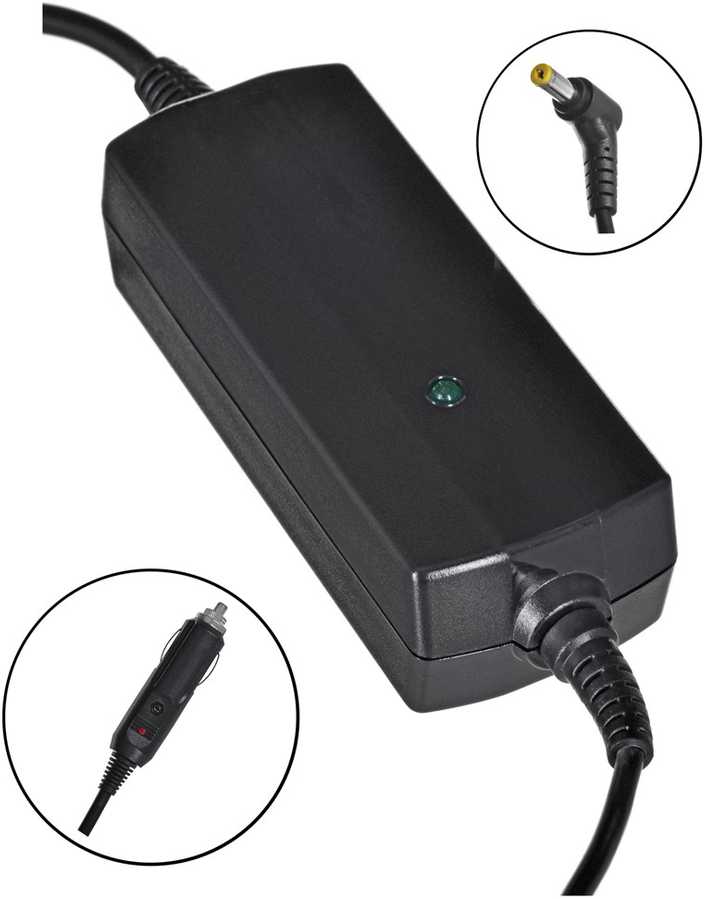 Automobilinis nešiojamojo kompiuterio pakrovėjas Akyga AK-ND-43 (19V / 4.74A 90W 5.5 x 1.7mm) ACER 1.2m